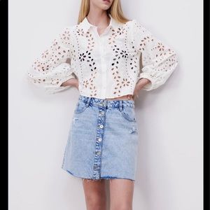 Zara Openwork Embroidery Shirt